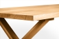 Preview: Set: Solid Hardwood Oak rustic Kitchen Table with bench and X table and bench legs 40mm laquered